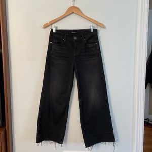 J Brand Wide Leg Cropped Black Jean